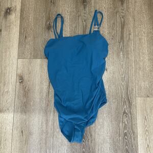 Aqua Green Womens Swimsuit Size XL Teal Green One Piece High Back Classy NEW